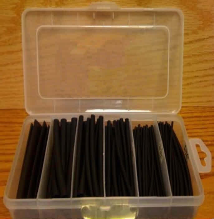 Heat Shrink Tubing Kit - Solid Black in Box